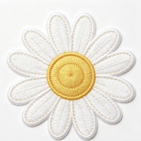 Patch thermocollant en feutre non tissé brodé motif marguerite, avec support adhésif premium, pour vêtements, jeans, chaussures, chapeaux, marque Baobo, OEM Direct