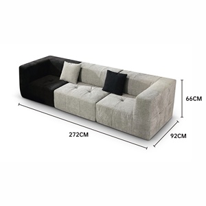Tối giản Modular sofa Ý phong cách biệt thự màu be màu xanh góc phòng khách Lamb len sofa Set - Product Image 6