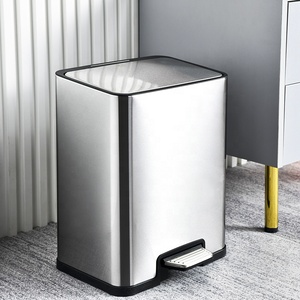 10L Indoor Stainless Steel Step Dustbin Kitchen Rubbish Garbage Bin Pedal Trash Can