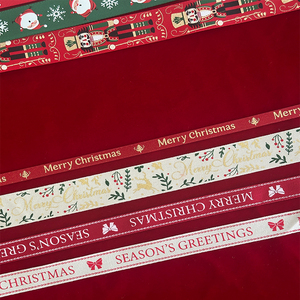 100% Polyester Hot Gold Cadeau Wrap Met Kerstboom Cadeau Lint Voor Handgemaakt Lint Taart Kerstlint - Product Image 2
