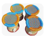 Nouvelle Collection 2023 : Ensemble de Tabourets Ottoman en Bambou Écologique et Durable – Mobilier Portable Empilable pour Salon et Jardin
