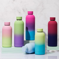 Botella de Agua Deportiva Yeway de 500 ml, Ecológica, Reutilizable, de Doble Pared, de Acero Inoxidable, con Boca Pequeña