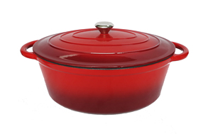 หม้อเหล็กหล่อเคลือบสีรูปวงรีพร้อมฝาปิดแบบอัตโนมัติสำหรับย่างไก่ทั้งตัว ขายส่งจากโรงงาน - Product Image 3