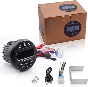 Hệ thống âm thanh biển thuyền Stereo Gauge receiver-bluetooth, không có CD DVD <span class=keywords><strong>Player</strong></span>, AM/FM radio, IP66 thời tiết, USB, MP3 - Product Image 1