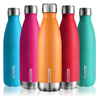 Bouteille d'eau de sport en acier inoxydable à double paroi, isotherme, anti-fuite, sans BPA, 350/500 ml, impression personnalisée, livraison en 24h