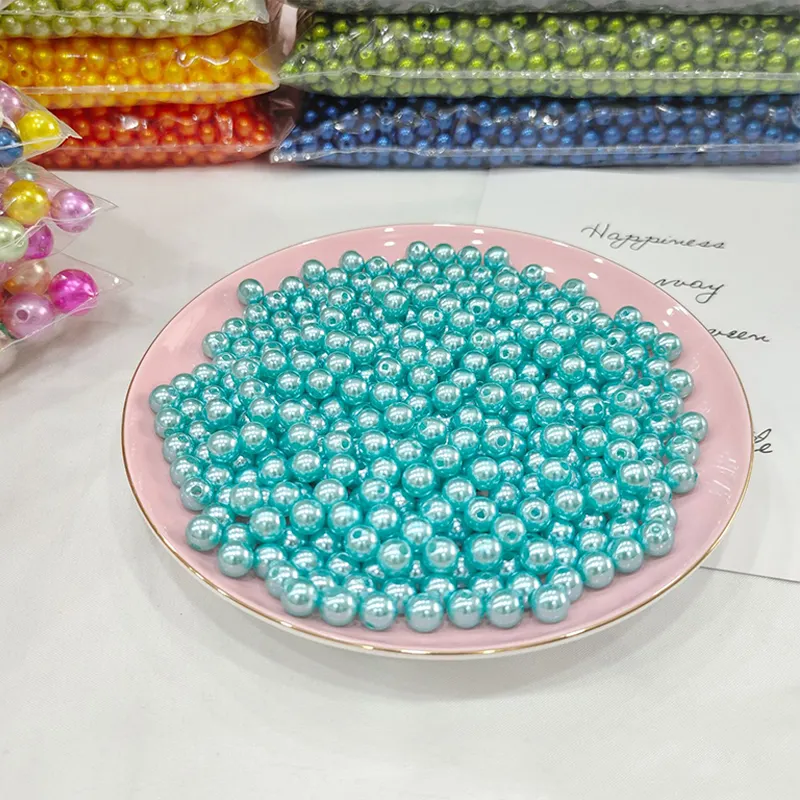 4-16mm Hot Sale Colorful Loose Round ABS pearl beads for jewelry making DIY Wedding Dress Decoration Accessories