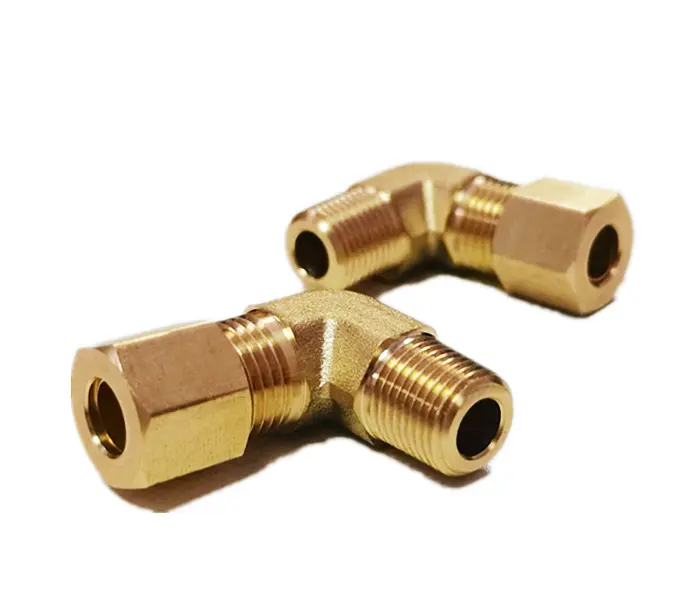1/4 NPT Brass Compression union 90-Degree Elbow Fitting