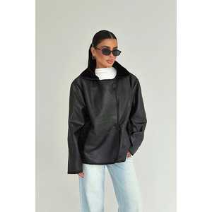 Chaqueta Negra con Detalle de Botones para Mujer - Product Image 3