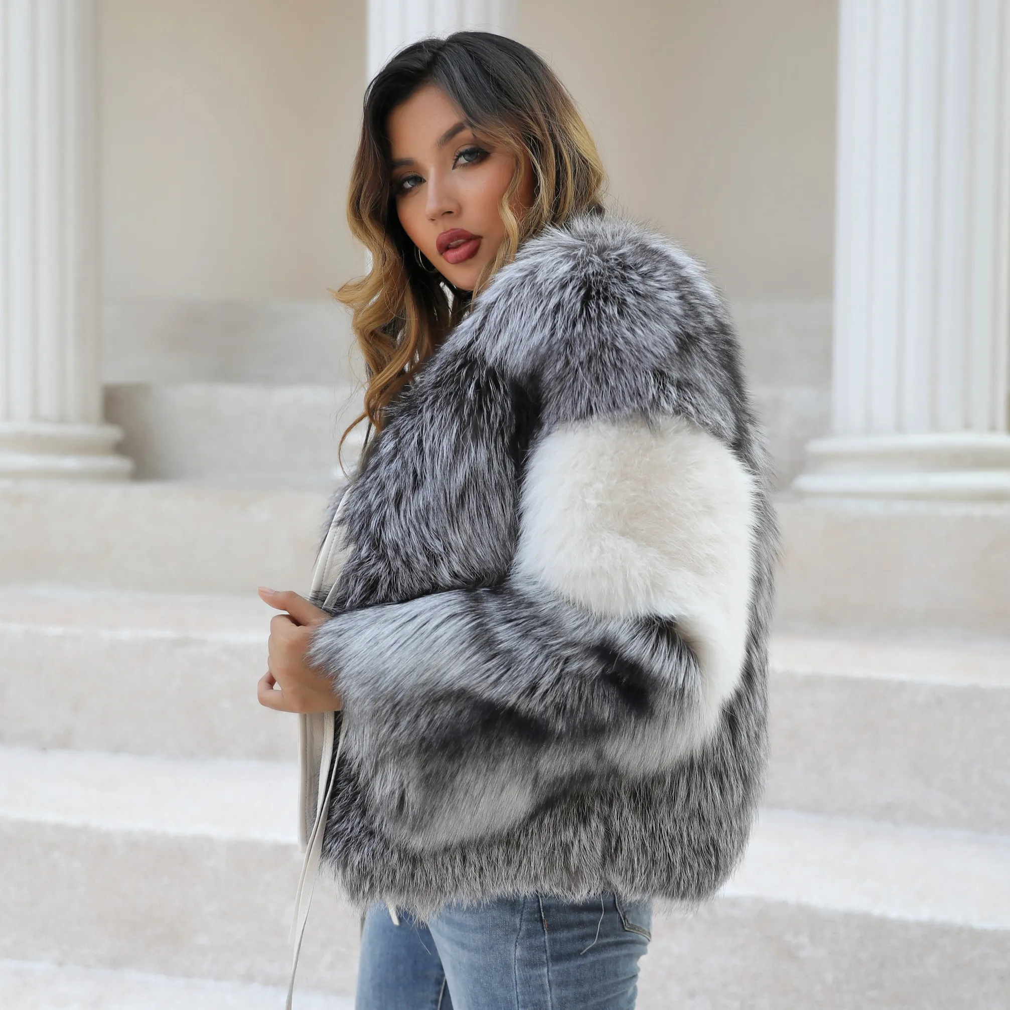 Nieuwe Hot Winter Real Fox Fur Jacket Custom Luxe Vrouwen Bontjas