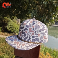 Casquettes Snapback Street Style en gros, imprimé camouflage, casquette de baseball structurée à 5 panneaux avec cordon pour hommes et femmes