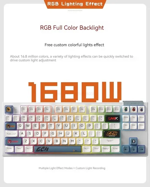 Darmoshark K6 Wired Blue Tooth Wireless Mechanical Gaming Keyboard Hot Swap 87Key RGB Backlight GATERON Switch ESports PC Laptop