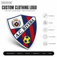 Patch de football en silicone souple et durable, logo d'équipe sportive en caoutchouc gaufré personnalisé, respectueux de l'environnement, pour maillot de football