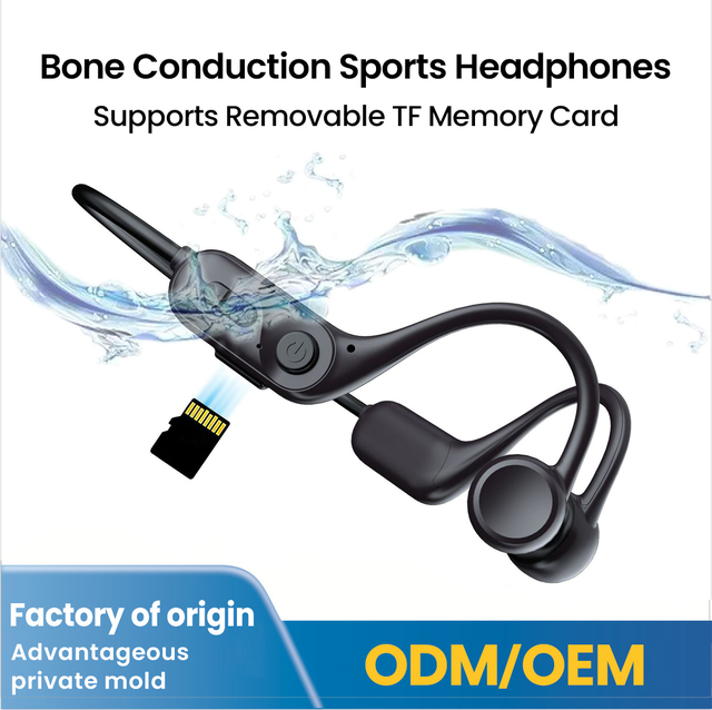 Huizon Waterproof IP68 Neckband Bone Conduction Sports Headphones for V5.2 280mAh 10-15 Hours Battery Life Touch Screen