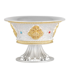 Huit bols tibétains en métal de bon augure bols en argent doré pour <span class=keywords><strong>le</strong></span> <span class=keywords><strong>Tibet</strong></span> - Product Image 5