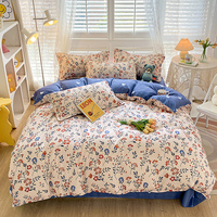 Parure de lit 4 pièces : 1 drap, 2 taies d'oreiller, 1 housse de couette – Grande taille (Queen/King) – Housse de couette douce et épaisse