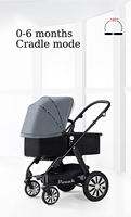 Poussette de voyage pliable légère et compacte en alliage d'aluminium pour bébé, avec position haute