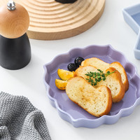 Offre Spéciale – Assiettes de Service Carrées en Céramique et Porcelaine, Style Européen, Bord Doré, Violet Clair, Écologiques et Adorables pour Hôtels