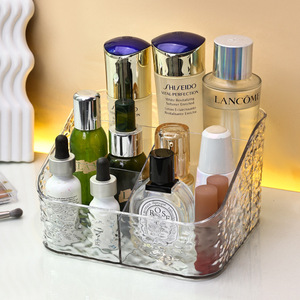 Caja de almacenamiento de cosméticos acrílica, organizador de escritorio con patrón de ondas de agua para brochas de maquillaje, pintalabios, productos para el cuidado de la piel - Product Image 4