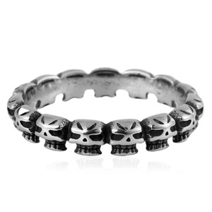 yunnique Skull <b>Ring</b> <b>Titanium</b> Steel Full Circle Geometric Unisex Fashion Jewelry Gift - Product Image 4