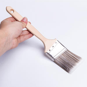 Pincel con mango de madera, cerdas de fibra para mascotas, 13-19 mm, pincel para pintar paredes, mango extendido para pintar y limpiar - Product Image 1