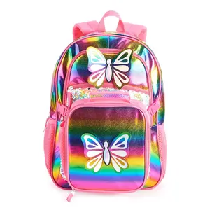Torna a scuola set farfalla di stampa sacchetto di scuola bagpack con pranzo al sacco