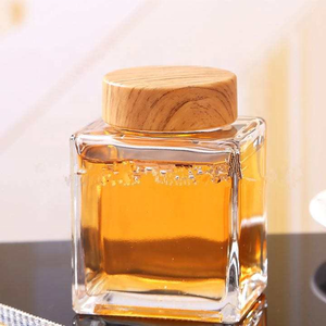 Bán Sỉ Lọ Thủy Tinh Mật Ong Vuông Độc Đáo Kích Thước Tùy Chỉnh Lọ Thủy Tinh Đóng Gói Mật Ong Lọ Thủy Tinh Có Nắp Gỗ - Product Image 2