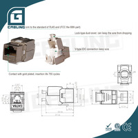 Jack Modular RJ45 Gcabling 8P8C Keystone Tanpa Alat, Jack Terproteksi Cat 6 6a, Konektor Dinding RJ45, Jack Keystone Cat6 Cat6a