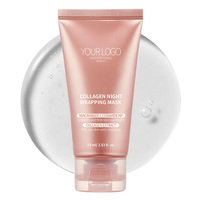Masque de nuit en gel de cristal de collagène avec acide hyaluronique et niacinamide - Anti-âge, raffermissant, hydratant pour tous les types de peau