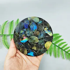 Mẫu Vật Khoáng Tự Nhiên Tấm Tinh Thể Pha Lê Được Đánh Bóng Lát Labradorite Cho Phong Thủy