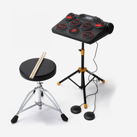 Smart LED Stereo Portable Electronic Drum Kit, Rechargeable Percussion Instrument for Beginners