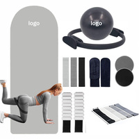 Ensemble de tapis de yoga et de Pilates portable avec logo personnalisé, poids de cheville, ballon, bande de résistance, anneau de résistance, accessoires de fitness pour la maison et la salle de sport