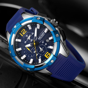 MEGIR Hot Selling Item Multifunktion ale Highlight Bar Zeiger Chronograph Sekunden Uhr <span class=keywords><strong>Fitron</strong></span> Quartz Men Sports Style - Product Image 3