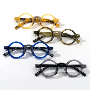 Klasik sıcak satış erkekler gözlük marka Wesee optik TR90 yuvarlak karışık malzeme gözlük ile özel Logo hizmet