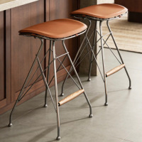 Tabourets de bar modernes en acier inoxydable massif, sièges en cuir, durables, écologiques, capacité de charge de 200 kg, couleur personnalisable, bar à domicile