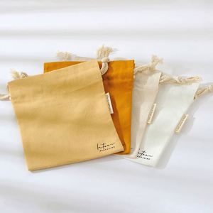 Custom Printed Logo Cotton <b>Fabric</b> Dust <b>Bag</b> With Ribbon Durable Cotton Jewelry Pouch - Product Image 2