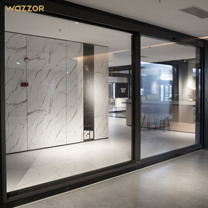 Wazzor mới đến nhà bột tráng mịn hoàn thành dọc trượt hệ thống cửa kính cho Patio - Product Image 4