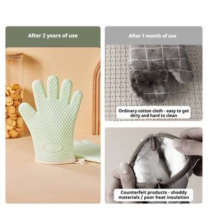 Gants <span class=keywords><strong>de</strong></span> four en silicone confortables résistants aux hautes températures avec <span class=keywords><strong>protection</strong></span> à cinq couches pour la <span class=keywords><strong>cuisson</strong></span> standard en cuisine - Product Image 2