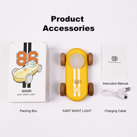 Lampe de chevet moderne en forme de kart, alimentée par piles AAA, LED à intensité variable, lumière colorée et blanc chaud, veilleuse de chambre, cadeau