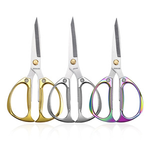 K82 Stainless Steel <b>Kitchen</b> <b>Shears</b> Straight Head Heavy Duty Household Tailor Scissors Silver Gold Color - Product Image 1
