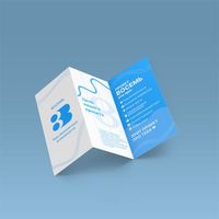 Brochure promotionnelle imprimée sur mesure en carton pour clinique dentaire, pliée en trois, format carte de visite