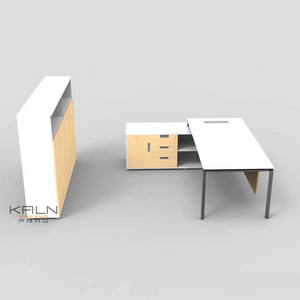 Bureau de direction en forme de L moderne et simple, vente directe d'usine Vina, avec pieds en aluminium réglables, table d'ordinateur pour manager - Product Image 4