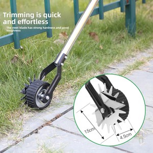 Wheel Rotary Manual Lawn Edger & Artificial Grass Trimmer Silver/Black MYL-16 Weeding <b>Garden</b> <b>Tool</b> - Product Image 5