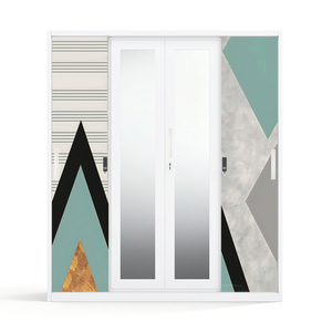Armario de Acero con Diseño, Armario de 4 Puertas Corredizas de 1600 mm - Product Image 2