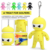 Fabricant Design Golf Tee Holder Funny Golf Accessories Yellow Nin/Ja Golf Ball Tees Holder Keychain