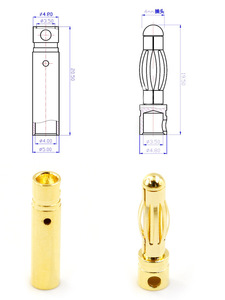 Juego de Conectores de Bala Chapados en Oro Amass GC4010-F/M de 4.0 mm, Corriente Continua de 32 A para Motor RC y ESC - Product Image 4