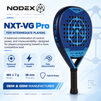 Raquette de padel de haute qualité, forme hybride entièrement en carbone, système anti-vibrations professionnel, dernière technologie NXT VG Pro Blue.