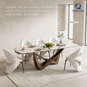 Tavolo <span class=keywords><strong>da</strong></span> Pranzo di Grande Successo con 8 Sedie, Piano in Ceramica Effetto Marmo <span class=keywords><strong>da</strong></span> 12mm, Set <span class=keywords><strong>da</strong></span> Pranzo Estensibile Economico <span class=keywords><strong>per</strong></span> Arredamento Moderno - Product Image 1
