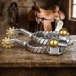 Espuelas de Acero Inoxidable con Alambre Trenzado para Jóvenes / Espuelas Vaqueras Occidentales - Product Image 2