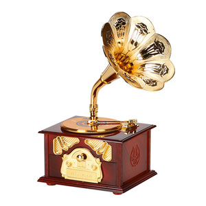 Piccola scatola musicale retrò a forma di strumento musicale realistico, a carica manuale, ornamento da scrivania antico con suono, idea regalo per amanti della musica. - Product Image 4