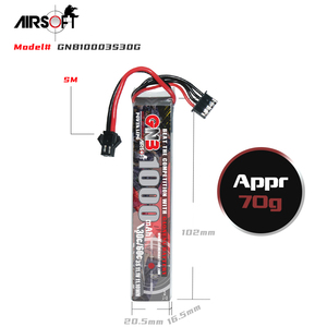 GNB GAONENG 1000MAH 3S 11.1V 30C 60C RC LiPo แบตเตอรี่แอร์ซอฟท์เอสเอ็มคอนเนคเตอร์ - Product Image 3